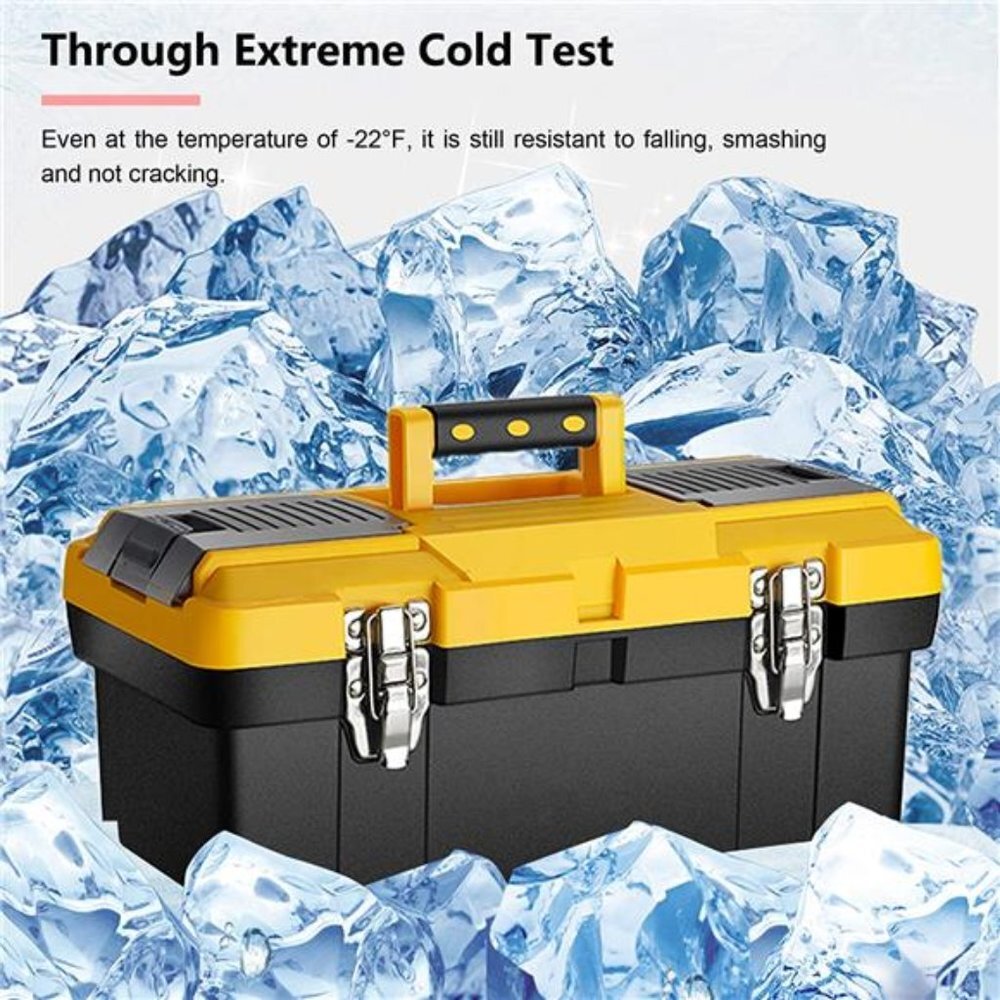16.5-Inch Toolbox with Removable Tray with Stainless Steel Dual Lock Secured